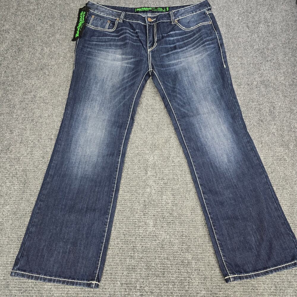 Rock & Roll Cowboy Pistol Jeans Mens 40x32 NWT Dark Wash Straight Leg Western